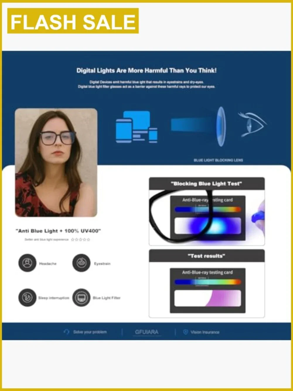 Square Blue Light Blocking Glasses for Computer Gaming